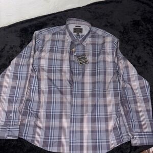 Jos A Bank Reserve Tailored Fit Shirt Men's 2X Long Sleeve Plaid Button Down NWT